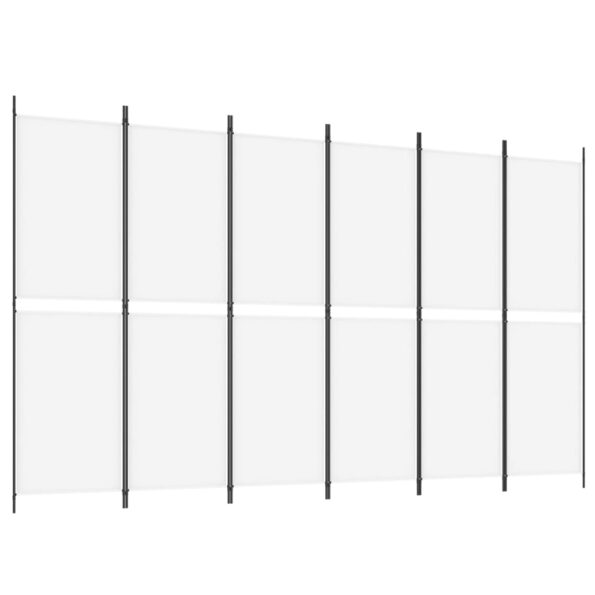vidaXL 6-panelový paraván biela 300x180 cm látka – Obrázok 2