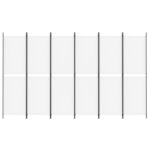vidaXL 6-panelový paraván biela 300x180 cm látka – Obrázok 3
