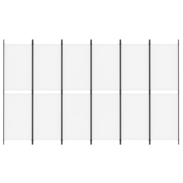 vidaXL 6-panelový paraván biela 300x180 cm látka – Obrázok 3