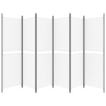 vidaXL 6-panelový paraván biela 300x180 cm látka – Obrázok 4