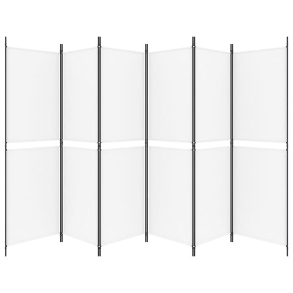 vidaXL 6-panelový paraván biela 300x180 cm látka – Obrázok 4