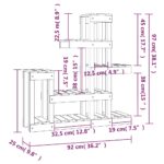 vidaXL Stojan na rastliny biely 92x25x97 cm masívna borovica – Obrázok 8
