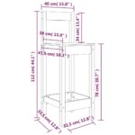 vidaXL Barové stoličky 2 ks čierne 40x41,5x112 cm borovicový masív – Obrázok 8