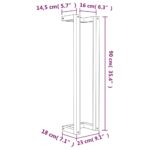 vidaXL Stojan na uteráky biely 23x18x90 cm masívna borovica – Obrázok 8