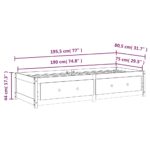 vidaXL Denná posteľ 75x190 cm malé jednolôžko masívna borovica – Obrázok 12