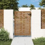 vidaXL Záhradná brána 85x125 cm, corten oceľ, štvorcový dizajn