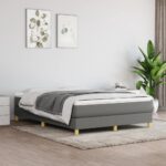 vidaXL Rám na boxspring posteľ tmavosivý látka 100x200 cm