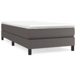 vidaXL Rám na boxspring posteľ, sivý 90x200 cm, umelá koža – Obrázok 2