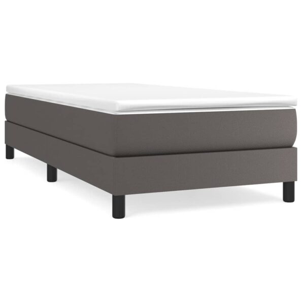 vidaXL Rám na boxspring posteľ, sivý 90x200 cm, umelá koža – Obrázok 2
