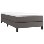 vidaXL Rám na boxspring posteľ, sivý 90x200 cm, umelá koža – Obrázok 3