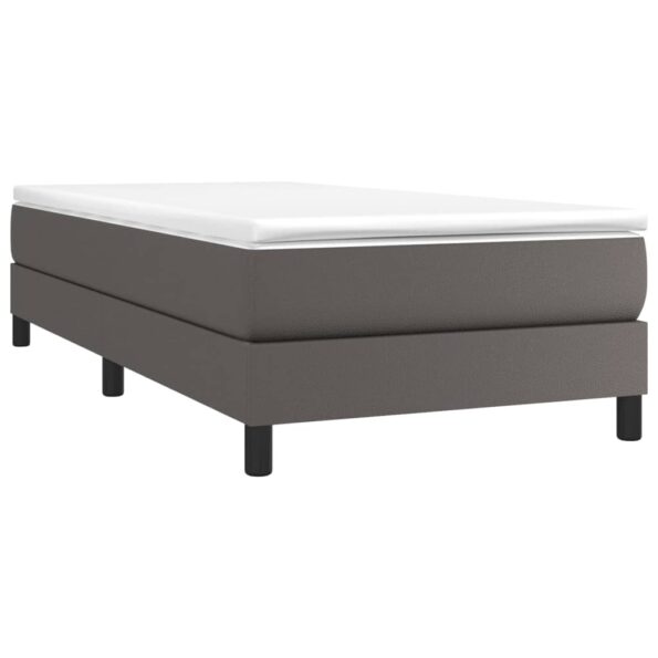 vidaXL Rám na boxspring posteľ, sivý 90x200 cm, umelá koža – Obrázok 3