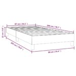 vidaXL Rám na boxspring posteľ, sivý 90x200 cm, umelá koža – Obrázok 9