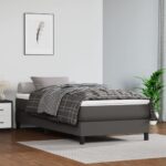 vidaXL Rám na boxspring posteľ, sivý 90x200 cm, umelá koža