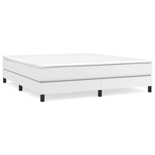 vidaXL Rám na boxspring posteľ, biely 160x200 cm, umelá koža – Obrázok 2