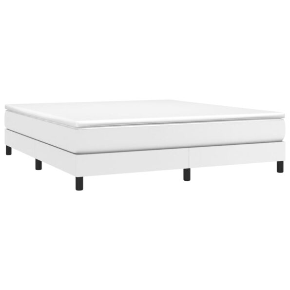vidaXL Rám na boxspring posteľ, biely 160x200 cm, umelá koža – Obrázok 3