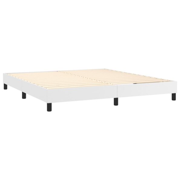 vidaXL Rám na boxspring posteľ, biely 160x200 cm, umelá koža – Obrázok 4