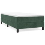 vidaXL Posteľný rám s boxspringom tmavozelený 90x200 cm zamat – Obrázok 2