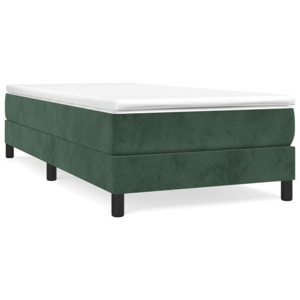 vidaXL Posteľný rám s boxspringom tmavozelený 90x200 cm zamat – Obrázok 2