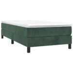 vidaXL Posteľný rám s boxspringom tmavozelený 90x200 cm zamat – Obrázok 3