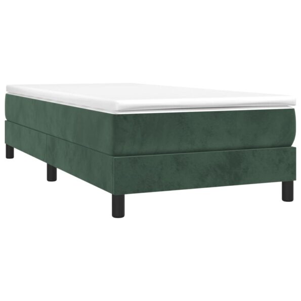 vidaXL Posteľný rám s boxspringom tmavozelený 90x200 cm zamat – Obrázok 3