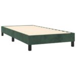 vidaXL Posteľný rám s boxspringom tmavozelený 90x200 cm zamat – Obrázok 4