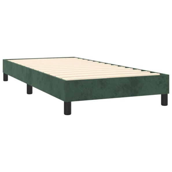 vidaXL Posteľný rám s boxspringom tmavozelený 90x200 cm zamat – Obrázok 4
