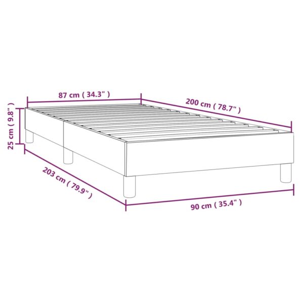 vidaXL Posteľný rám s boxspringom tmavozelený 90x200 cm zamat – Obrázok 9
