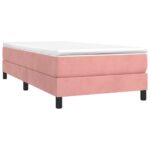 vidaXL Rám na boxspring posteľ ružový 90x200 cm zamat – Obrázok 3