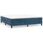 vidaXL Posteľný rám na boxspring tmavomodrý 160x200 cm zamat – Obrázok 2