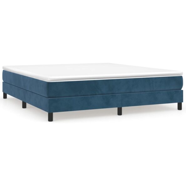 vidaXL Posteľný rám na boxspring tmavomodrý 160x200 cm zamat – Obrázok 2
