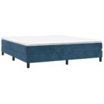 vidaXL Posteľný rám na boxspring tmavomodrý 160x200 cm zamat – Obrázok 3