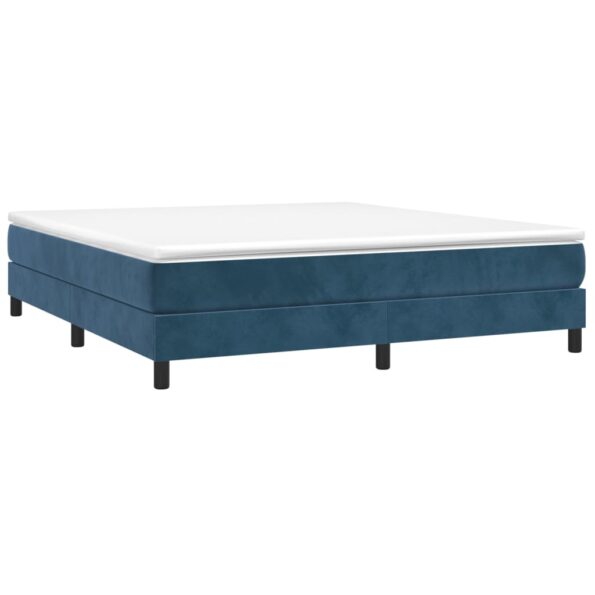 vidaXL Posteľný rám na boxspring tmavomodrý 160x200 cm zamat – Obrázok 3