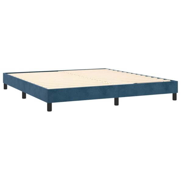 vidaXL Posteľný rám na boxspring tmavomodrý 160x200 cm zamat – Obrázok 4