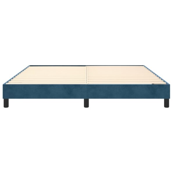 vidaXL Posteľný rám na boxspring tmavomodrý 160x200 cm zamat – Obrázok 5