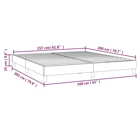 vidaXL Posteľný rám na boxspring tmavomodrý 160x200 cm zamat – Obrázok 9