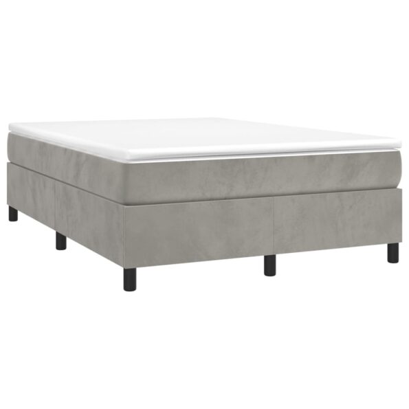 vidaXL Posteľný rám na boxspring bledosivý 140x190 cm zamat – Obrázok 3