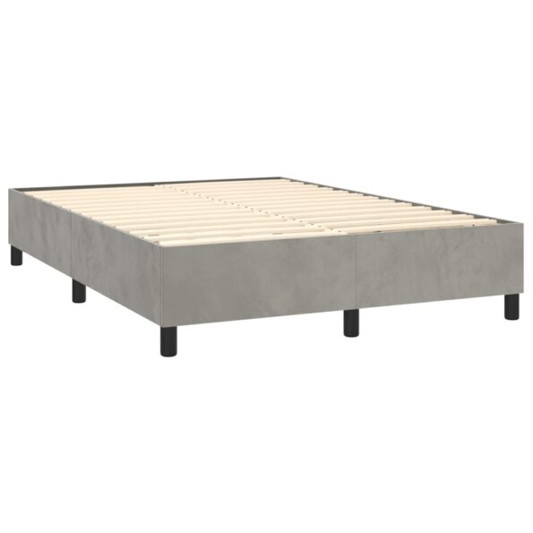 vidaXL Posteľný rám na boxspring bledosivý 140x190 cm zamat – Obrázok 4