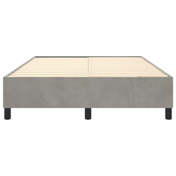 vidaXL Posteľný rám na boxspring bledosivý 140x190 cm zamat – Obrázok 5