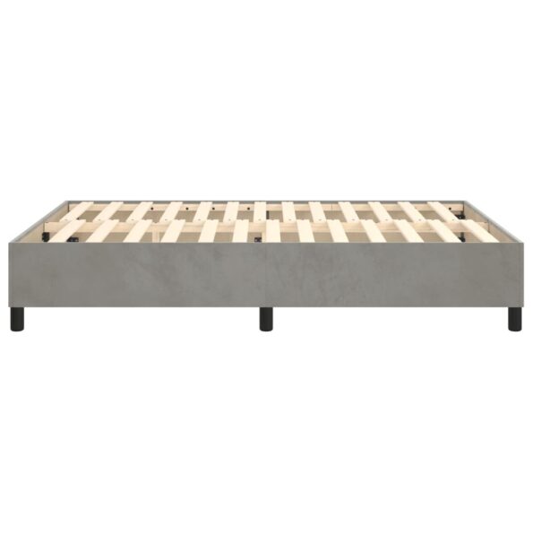 vidaXL Posteľný rám na boxspring bledosivý 140x190 cm zamat – Obrázok 6
