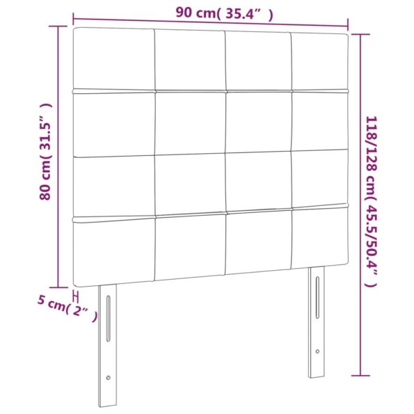 vidaXL Čelá postele 2 ks krémový 90x5x78/88 cm látka – Obrázok 8