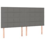 vidaXL Čelá postele 4 ks tmavosivé 80x5x78/88 cm látka – Obrázok 2