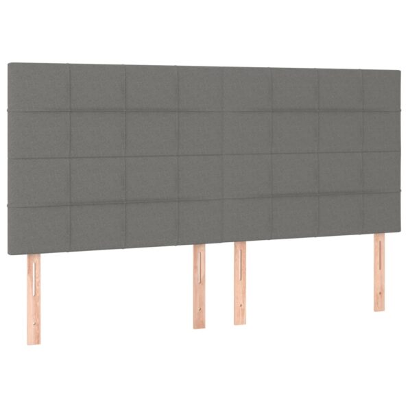 VXL8720287242031_a_en_hd_1.jpg vidaXL Čelá postele 4 ks tmavosivé 80x5x78/88 cm látka – Obrázok 2