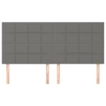 vidaXL Čelá postele 4 ks tmavosivé 80x5x78/88 cm látka – Obrázok 3