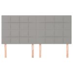 vidaXL Čelá postele 4 ks bledosivé 100x5x78/88 cm látka – Obrázok 3