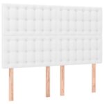 vidaXL Čelo postele biele 144x5x118/128 cm umelá koža – Obrázok 2