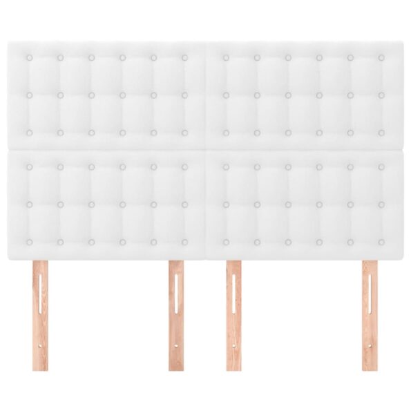 vidaXL Čelo postele biele 144x5x118/128 cm umelá koža – Obrázok 3