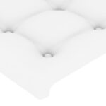 vidaXL Čelo postele biele 144x5x118/128 cm umelá koža – Obrázok 4