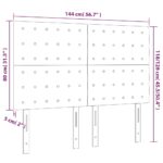 vidaXL Čelo postele biele 144x5x118/128 cm umelá koža – Obrázok 8