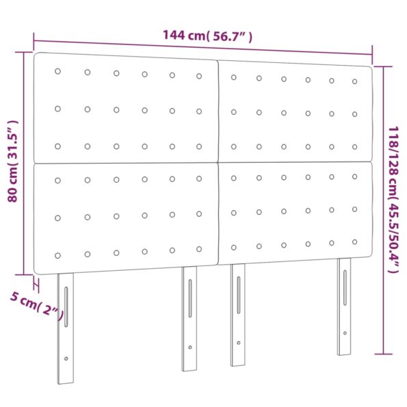 vidaXL Čelo postele biele 144x5x118/128 cm umelá koža – Obrázok 8