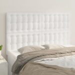 vidaXL Čelo postele biele 144x5x118/128 cm umelá koža